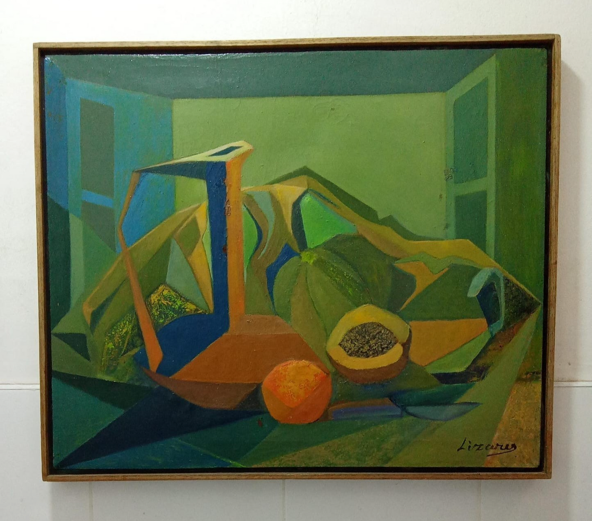 Original Cubism 1970s By LUIS LIZARES - OIL CANVAS "Still life" / Unique