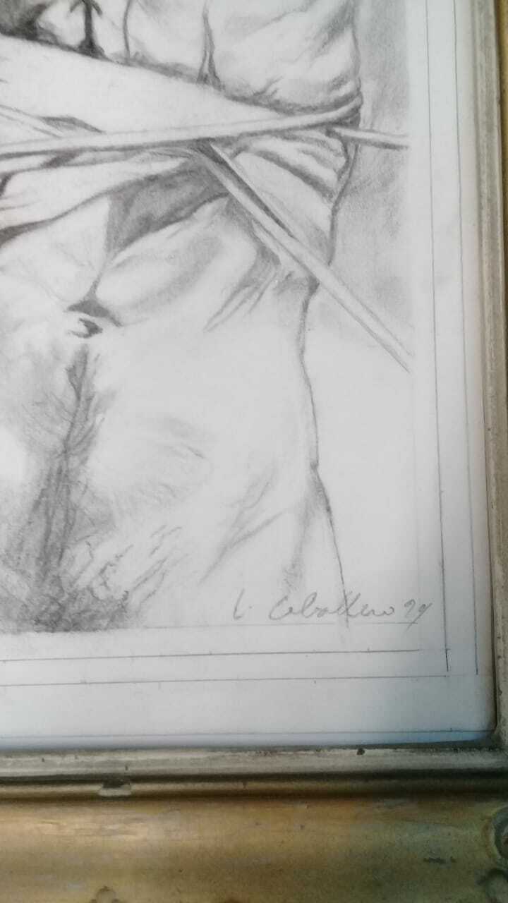 Colombian Master / Luis Caballero ( 1943 - 1995) Drawing Cardboard Signed 