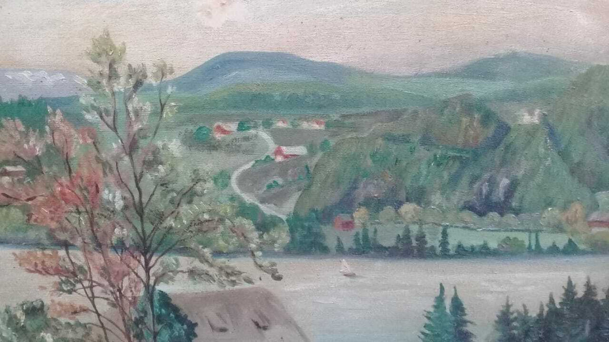 European Master Landscape : Antique Oil canvas Painting Signed J. Haffner Pinx 