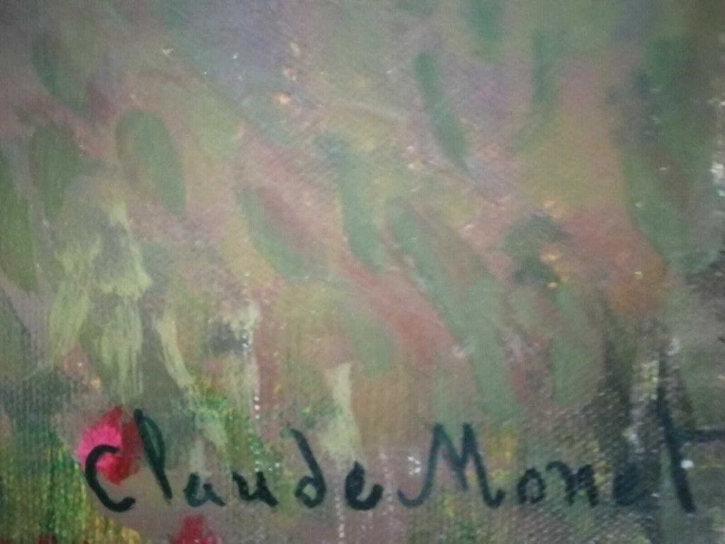 FINE Antique Style of Claude Monet Oil Canvas Painting LANDSCAPE / Signed