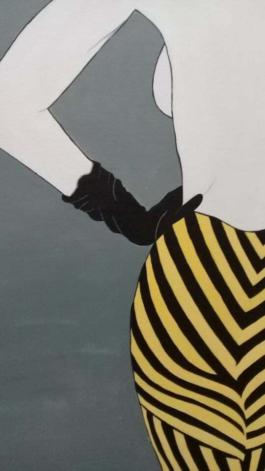 Patrick Nagel - Oil  Canvas Painting "AFTER"  / Signed