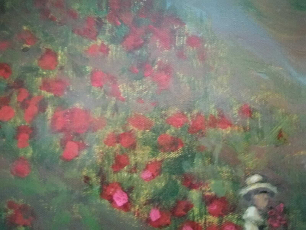 FINE Antique Style of Claude Monet Oil Canvas Painting LANDSCAPE / Signed