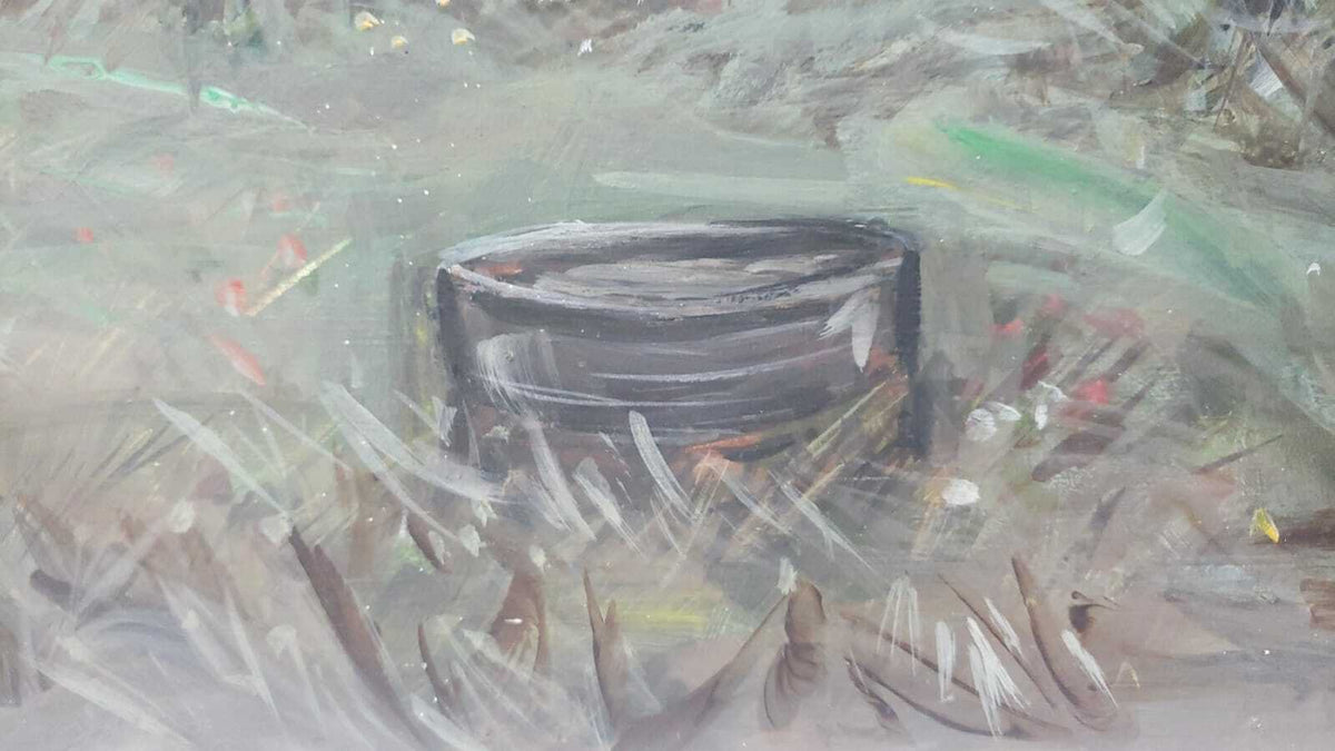 ORIGINAL "Peasant Herding Bulls" - American Landscape/ Danilo Sevilla / Signed  