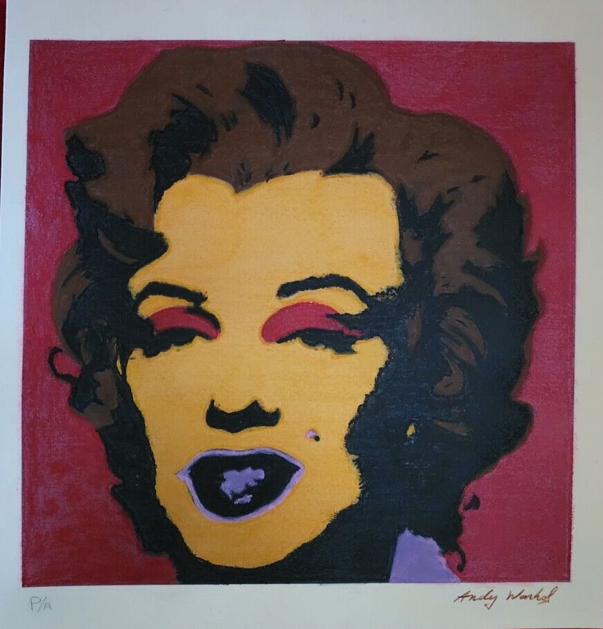 FINE ART by Andy Warhol -  Cardboard SILKSCREEN/ Mixed Media / Vintage Art