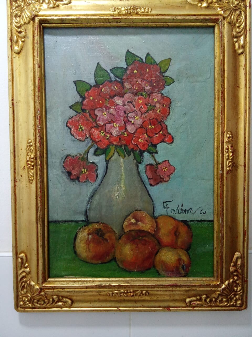 HENRY FAULKNER (1924-1981)  STILL LIFE WITH FLOWERS / ATTRIBUTED PAINTING CANVAS