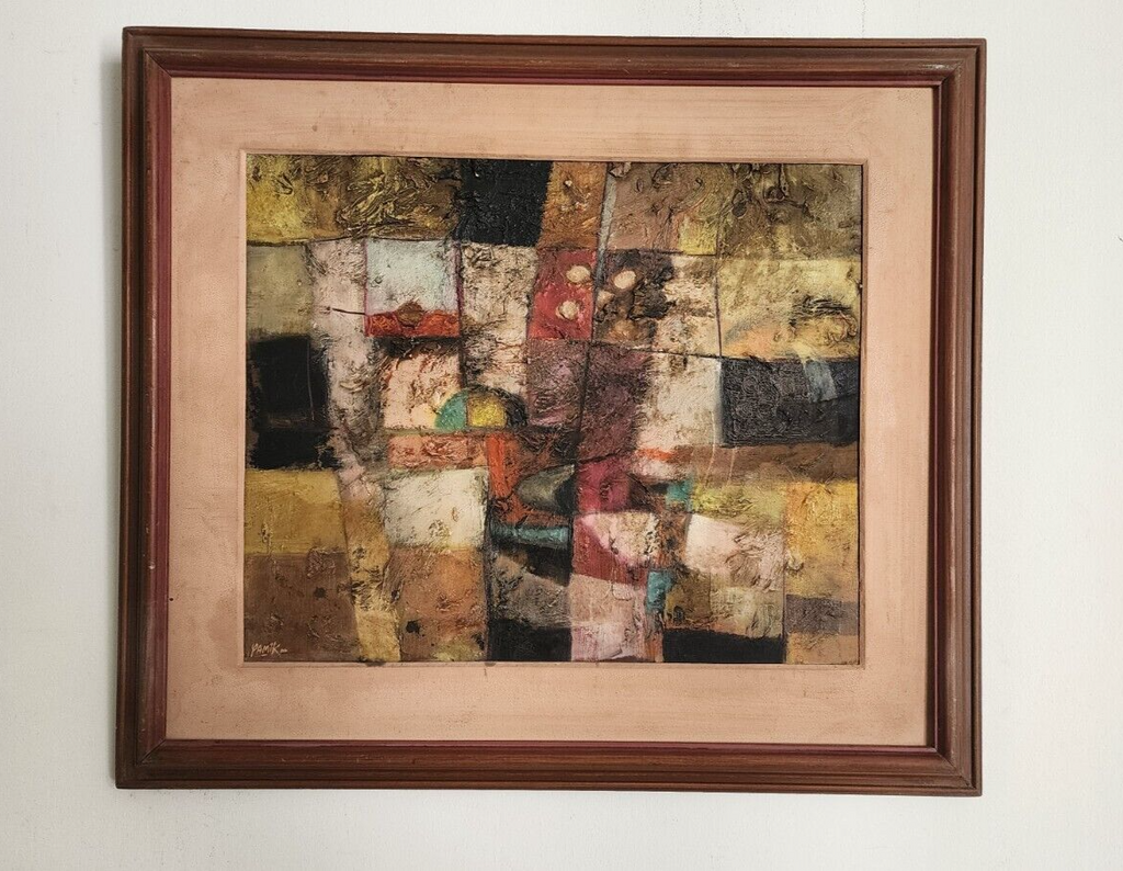FINE ART: LUIS YAMAMOTO "Yamik" Oil On Masonite / Signed  / Amazing Abstract t