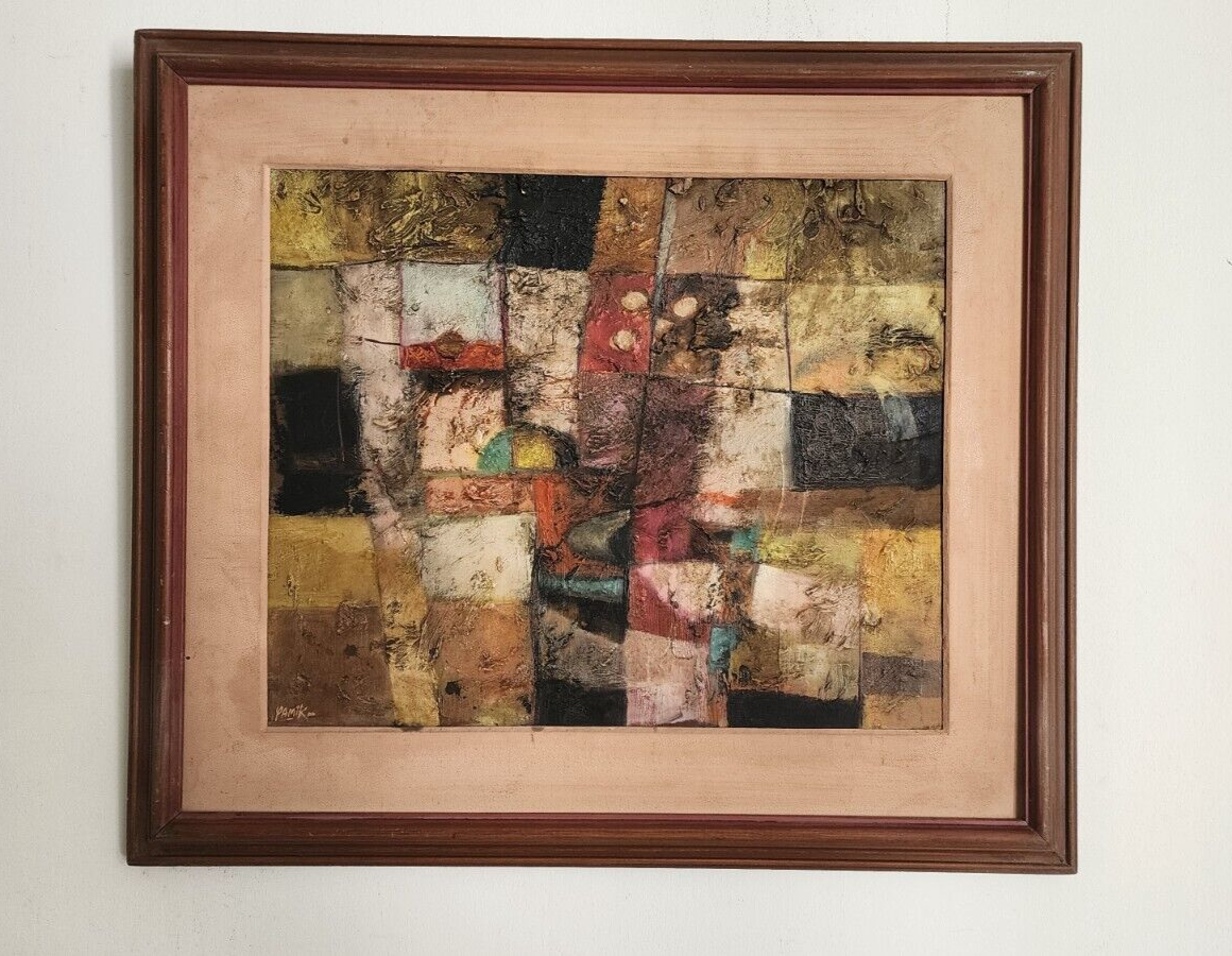 FINE ART: LUIS YAMAMOTO "Yamik" Oil On Masonite / Signed  / Amazing Abstract t