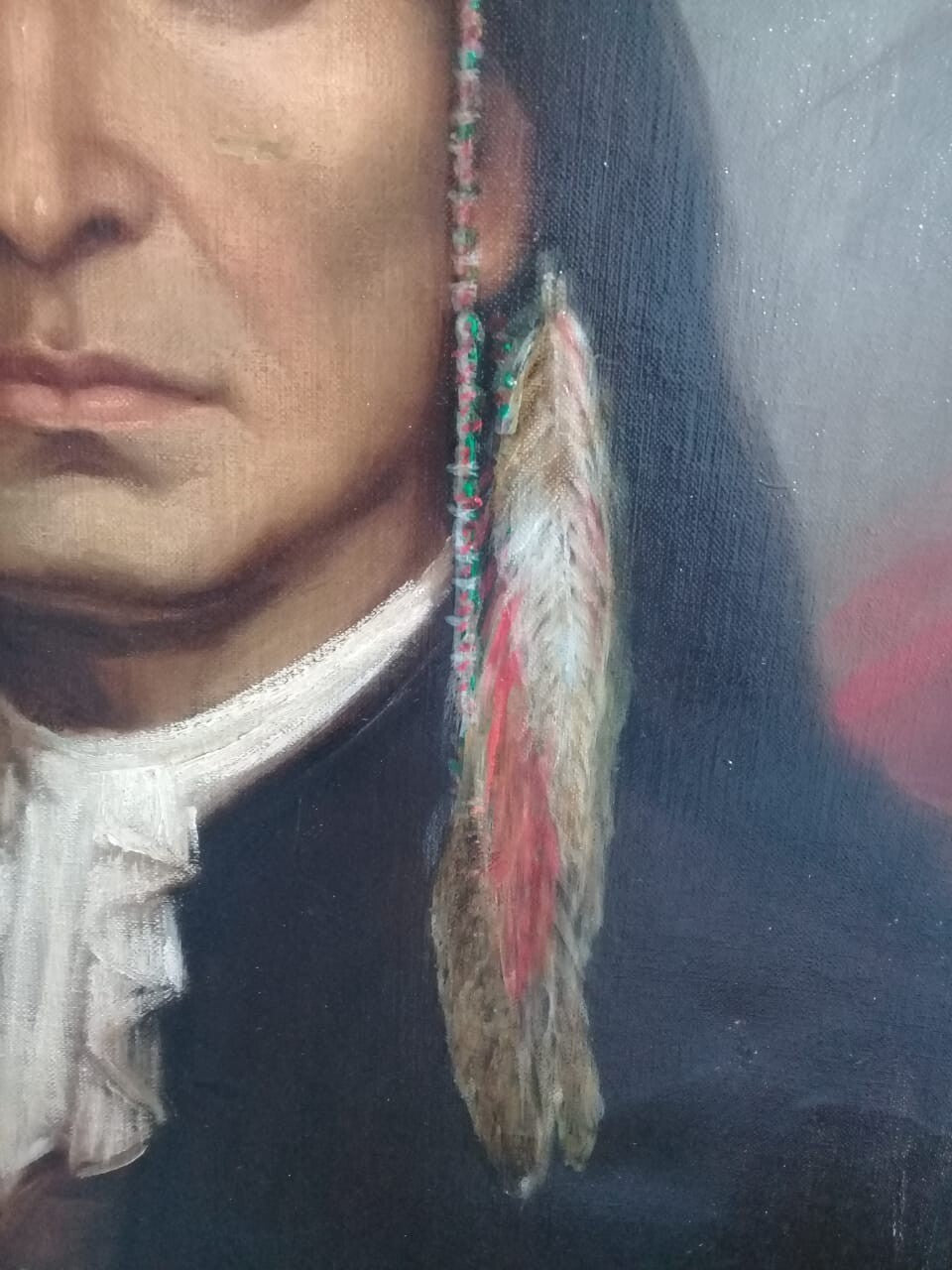 Indian Native - Oil Canvas Painting / Style of Joseph Henry Sharp