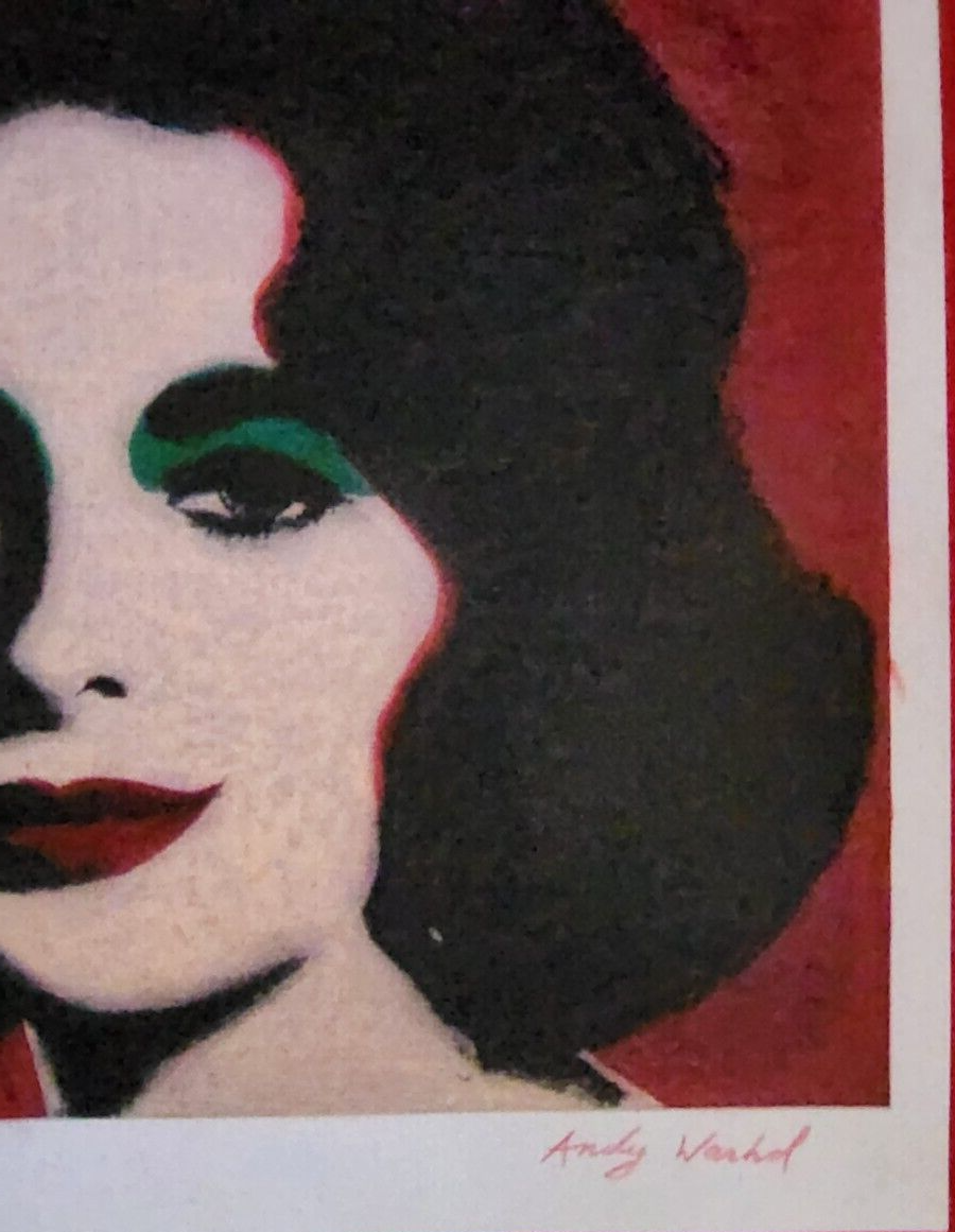 Elizabeth Taylor - Painting on Cardboard SILKSCREEN/ Mixed Media / Warhol