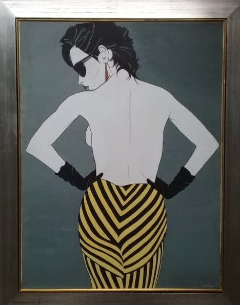Patrick Nagel - Oil  Canvas Painting "AFTER"  / Signed