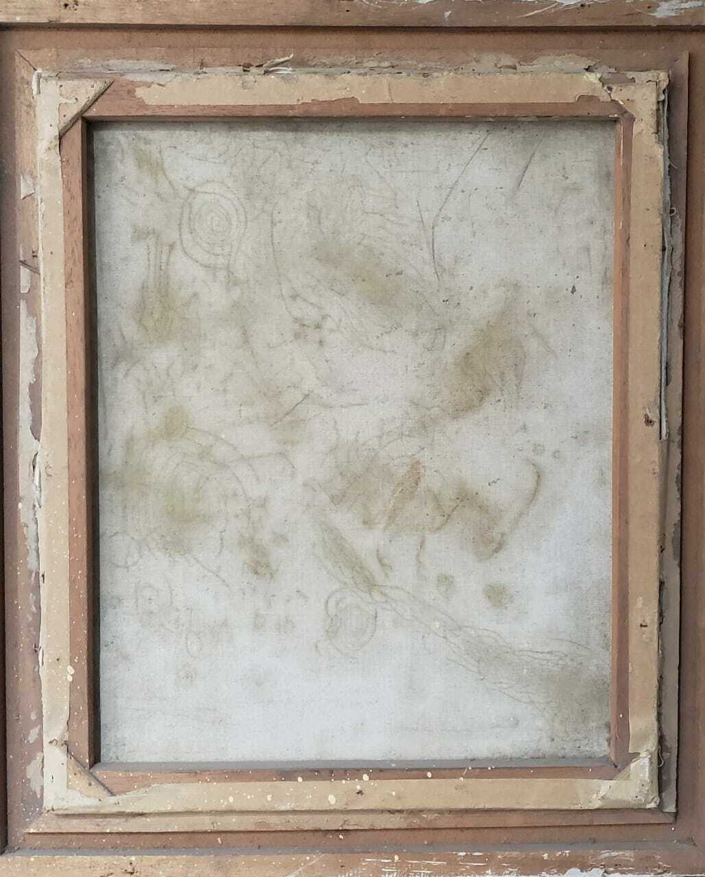 EMMA ELIAS / Antique oil canvas painting / Signed / Abstract Composition