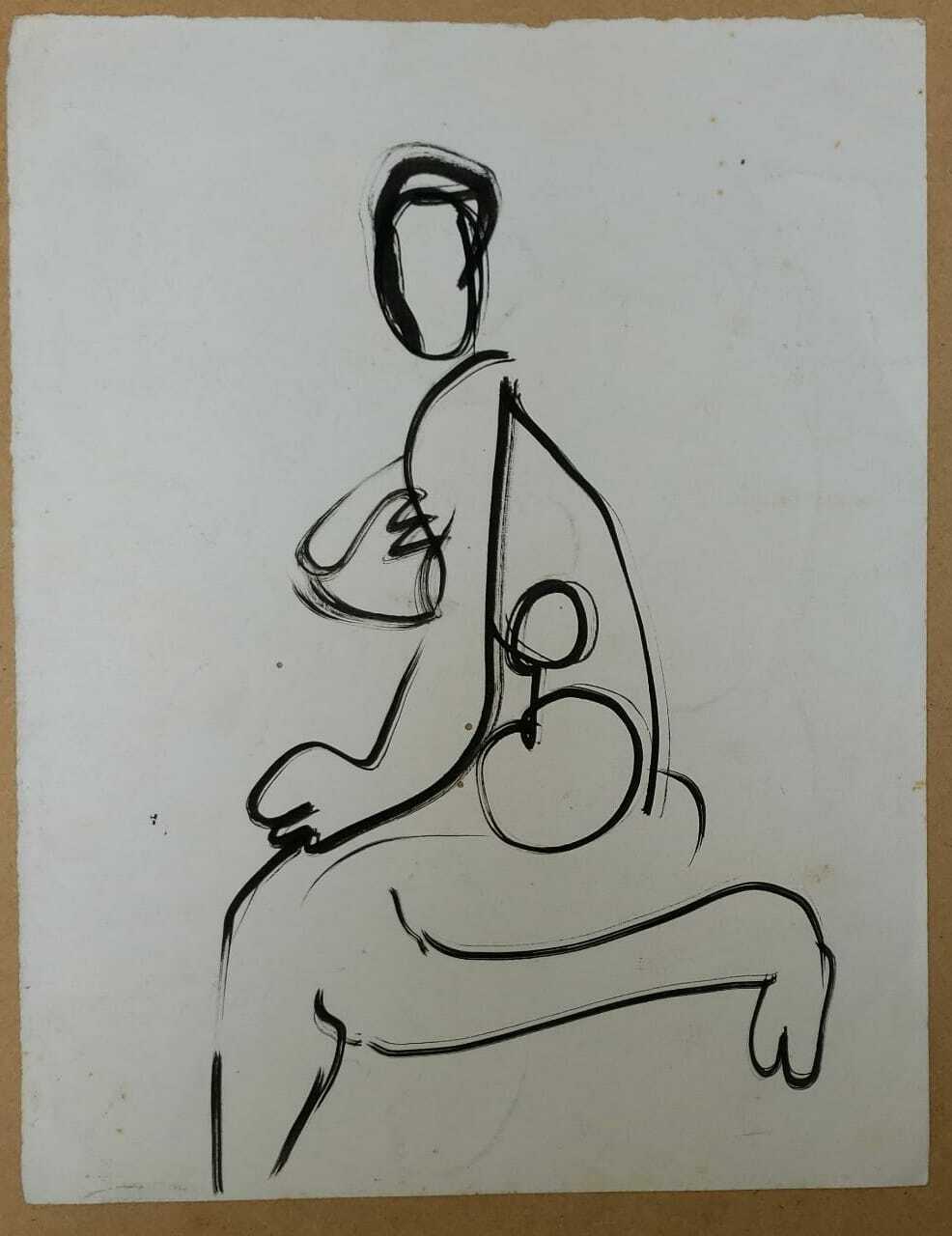 Pablo Picasso "Maternité" / INk & Wash Technique / Signed  / Very rare / Unique