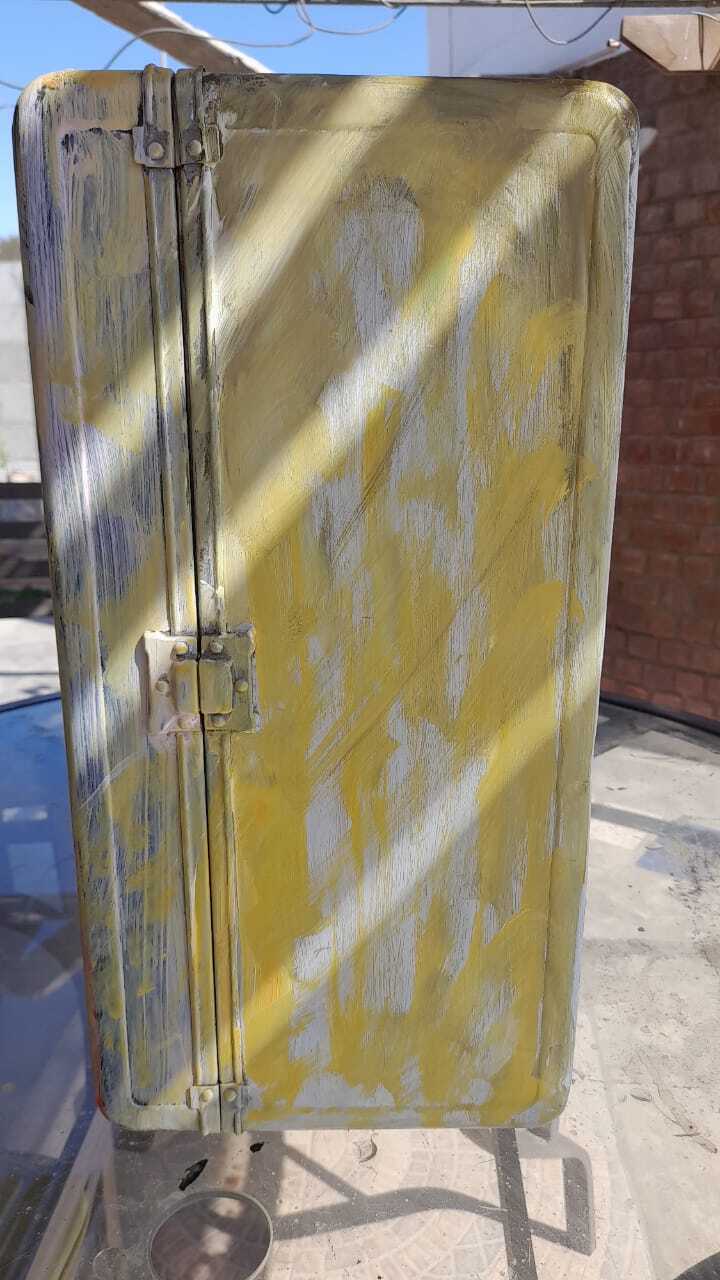 Style of Jean-Michelle Basquiat / Decorative Painting Metal Suitcase 1970s