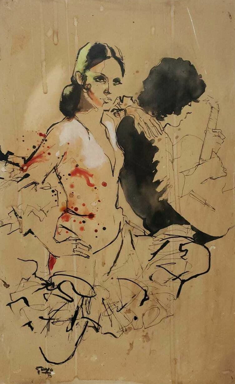 FINE painting by Miguel Gayo 1973 - celebrities / Spanish Flamenco