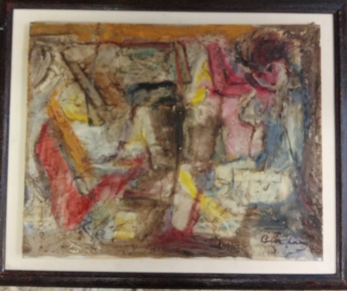 SAMI BURHAN (1929 - 2021) Syrian Painter / Oil canvas "Abstraction"