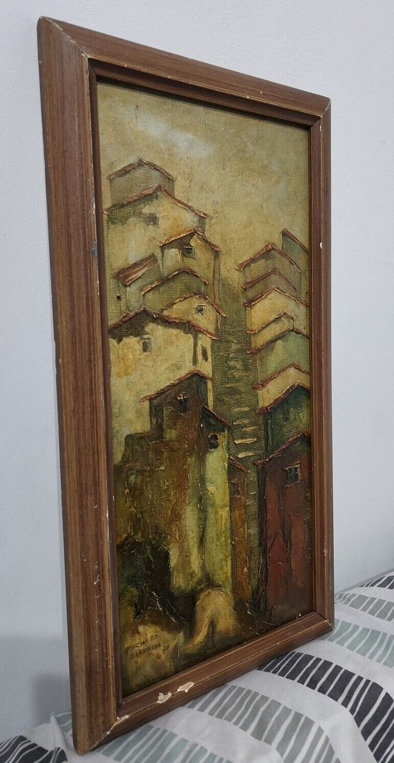 FINE ART - LA PAZ, Bolivia - Pacheco Carvajal - Oil Painting - Signed 1970s 