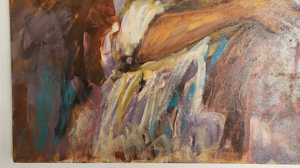 FINEART Oil Painting Canvas / Expressionism / Unsigned / 70's / Unique