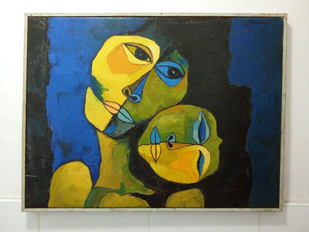 After Oswaldo Guayasamin - Oil canvas painting / Contemporary / Signed
