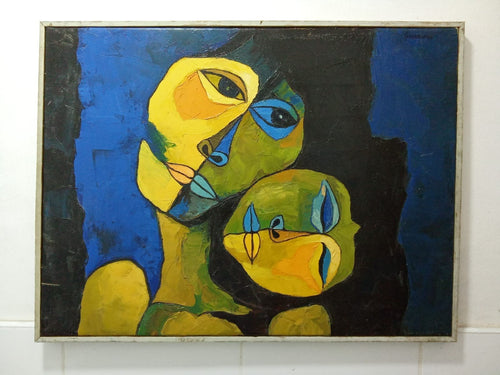 After Oswaldo Guayasamin - Oil canvas painting / Contemporary / Signed