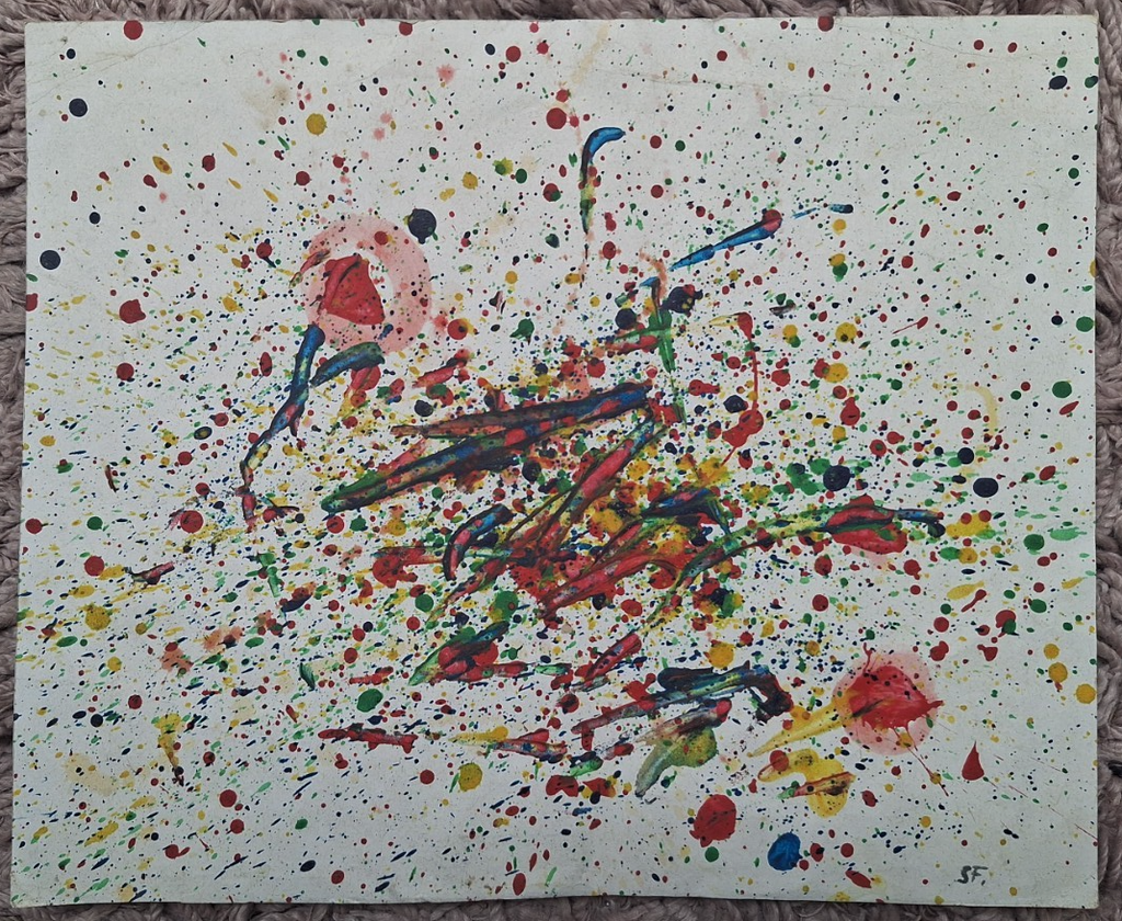SAM FRANCIS - POSTWAR ARTIST - Oil painting on paper