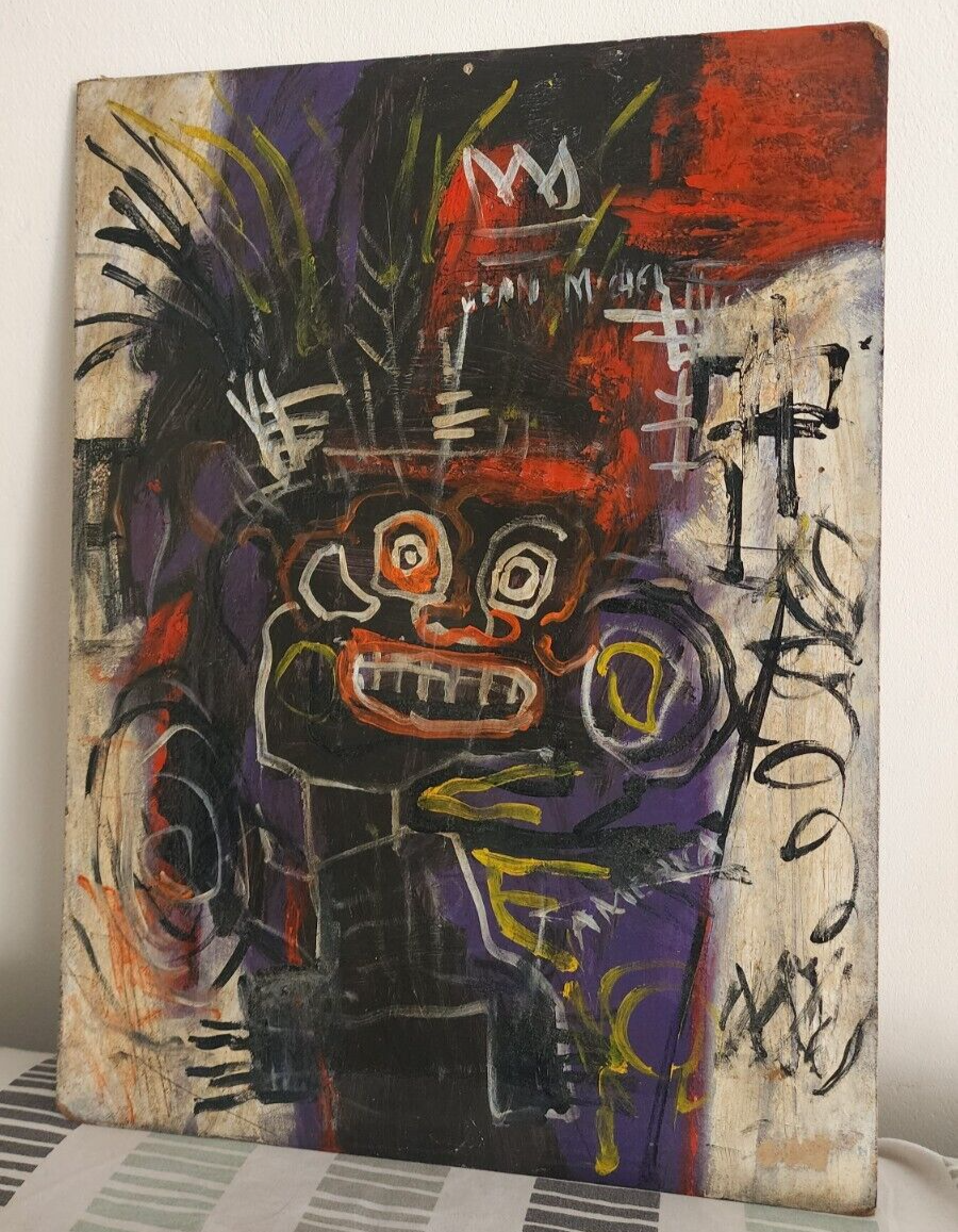 JEAN MICHELLE-BASQUIAT - Oil Canvas Board / Signed / Style of