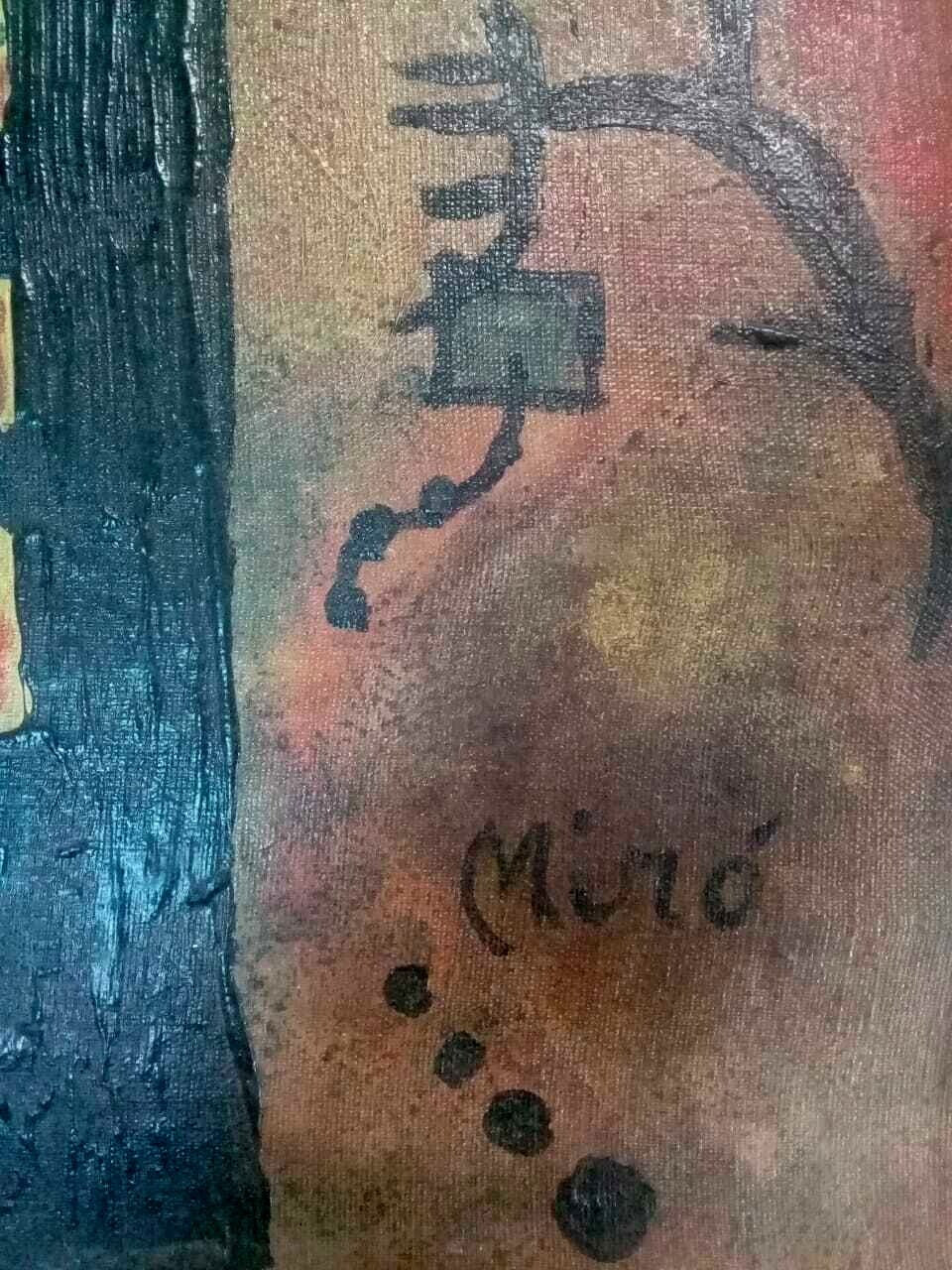 Joan Miró - Oil canvas painting / Style of / Signed / Contemporary Constelation