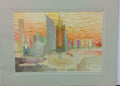 FINE American Artist James Brooks - Park Ave " Watercolor on cardboard paper" 