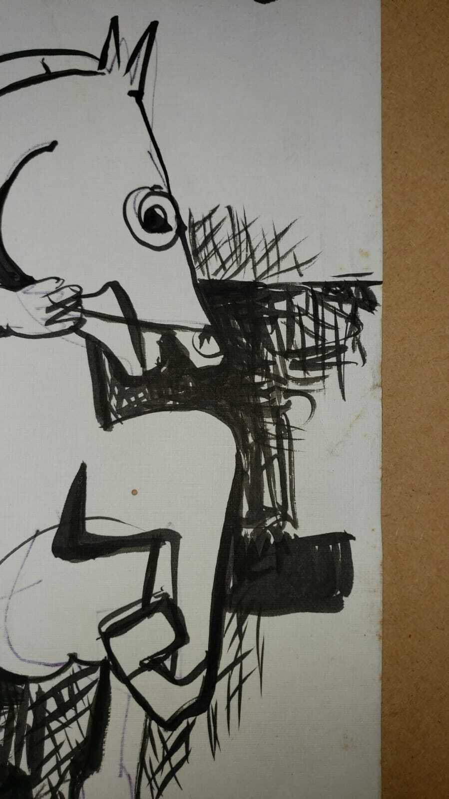 FINE Antique Spanish Master Painter "Picasso" / Watery Technique / Signed 