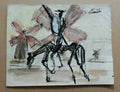 Super Rare - After Dalí - Rare Quichotte / Wash Painting on Paper / Signed 