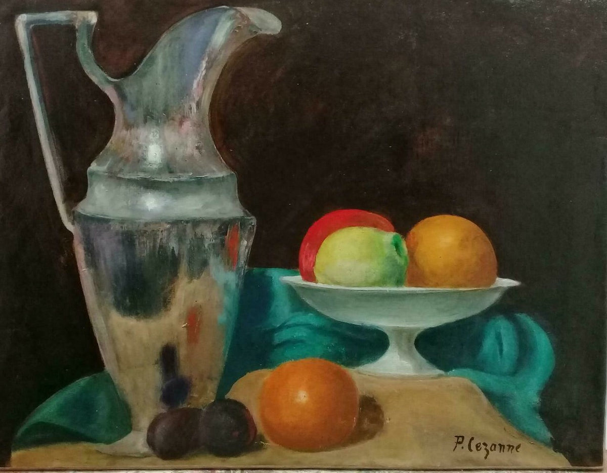 FINE Style of Paul Cézanne - Antique Composition Oil Canvas / Signed 