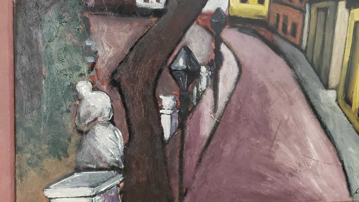 Contemporary Peruvian Master JUAN CEBRIAN - "Quinta Heeren" Oil on masonite