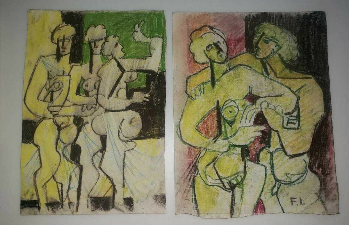 FINE Cubism French Master FERNAND LEGER / Style OF / Very Rare Painting / A1