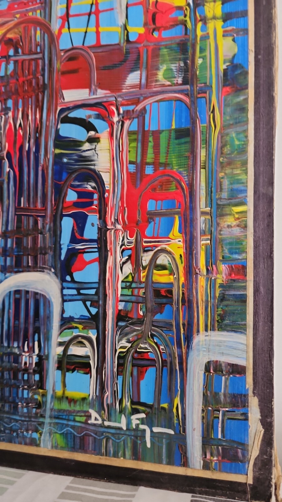 ORIGINAL by Daniel Figari  - Antique Oil on Masonite Painting / Signed / Amazing