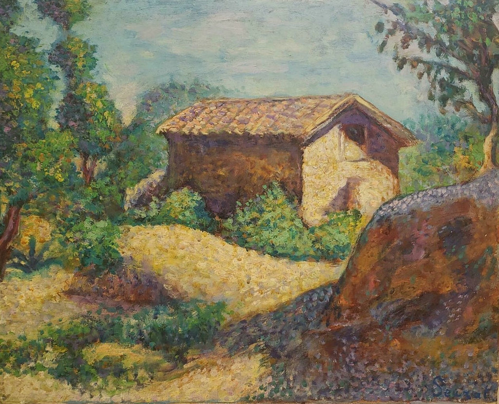 FINE Vintage - Styled After:  Seurat - Oil Canvas / Landscape / Signed