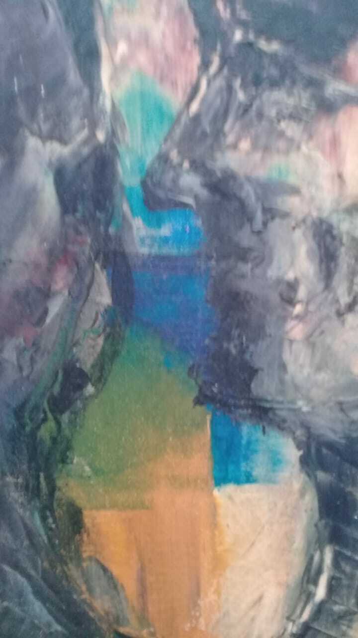 Original: Antique Painting Oil Canvas - Signed: BIEL / Very rare painting 1960s