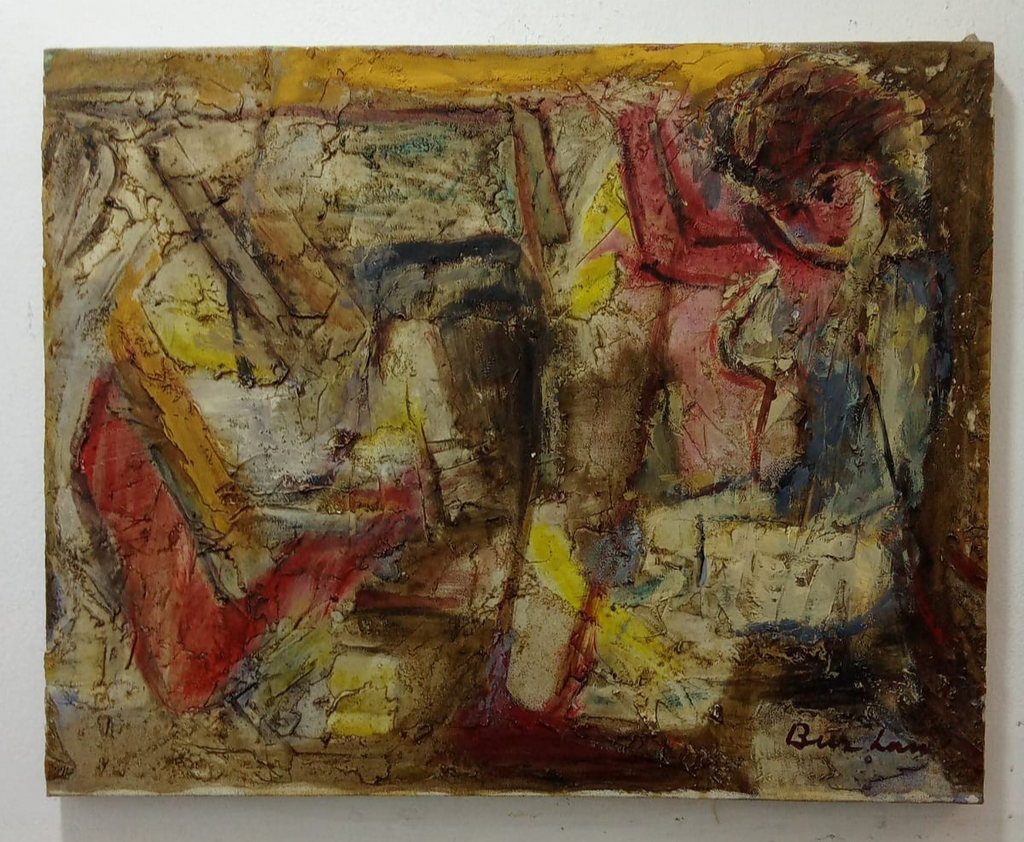 SAMI BURHAN (1929 - 2021) Syrian Painter / Oil canvas "Abstraction"