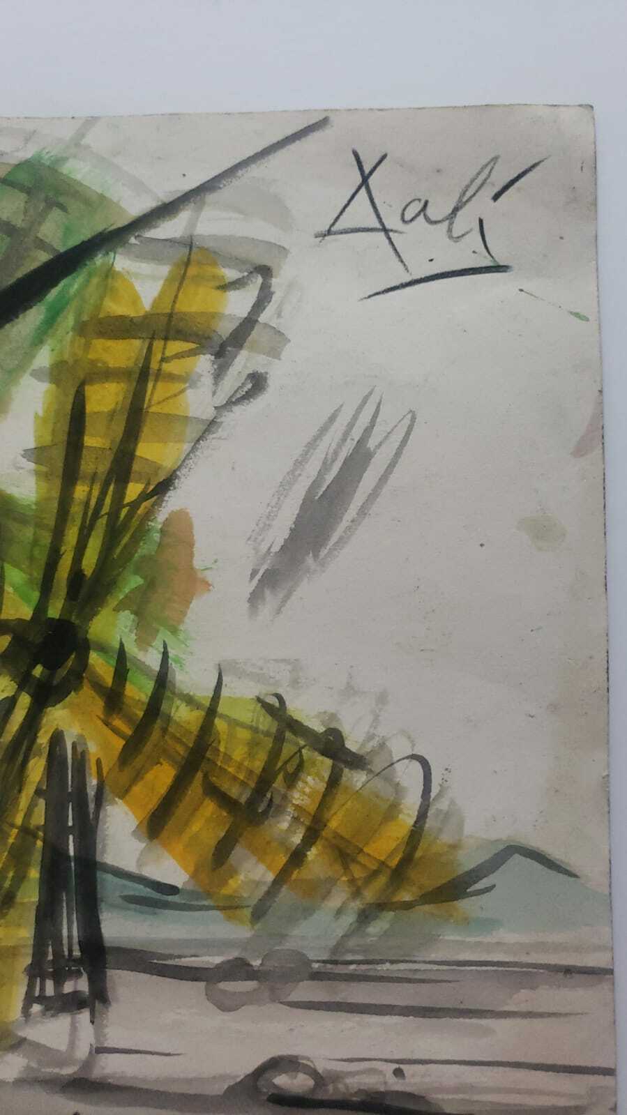 FINE ART: Salvador Dalí - Rare Quichotte « Moulins à vent » / Watery Technique 