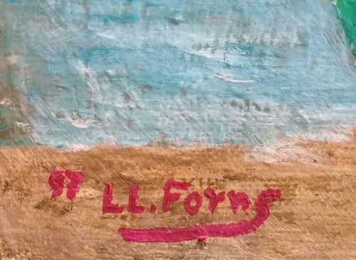 Antique Oil Painting signed: LL.Forns / Very rare landscape / Provenance