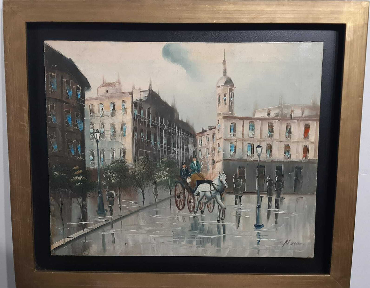 RARE Oil Painting "Post-Impressionism"  / Signed / circa 1960s