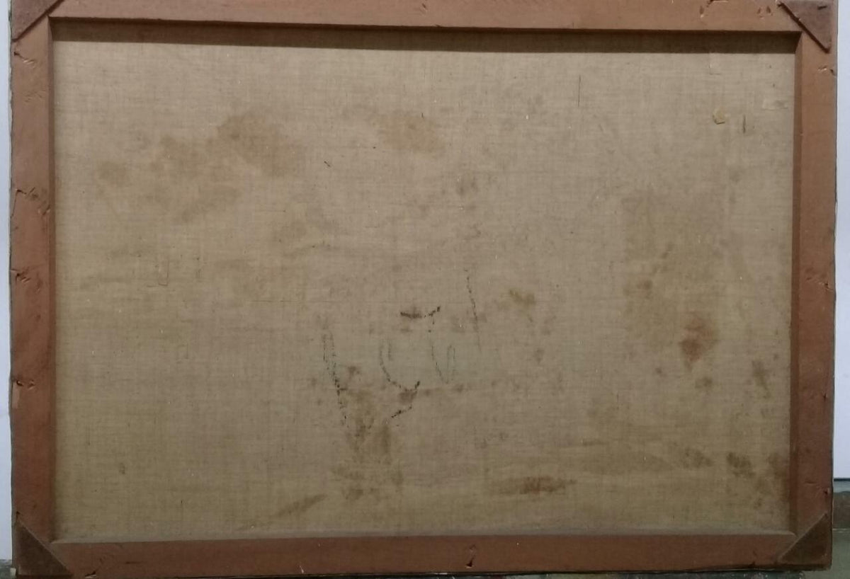 FINE European Antique Oil Canvas Painting / French Coast - Signed : Marcelli 