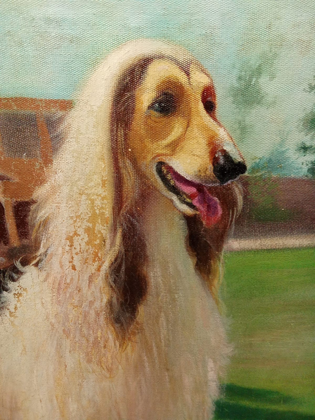 Winner Afghan Dog  "Magic Realism" 1990 - Huge Oil Canvas