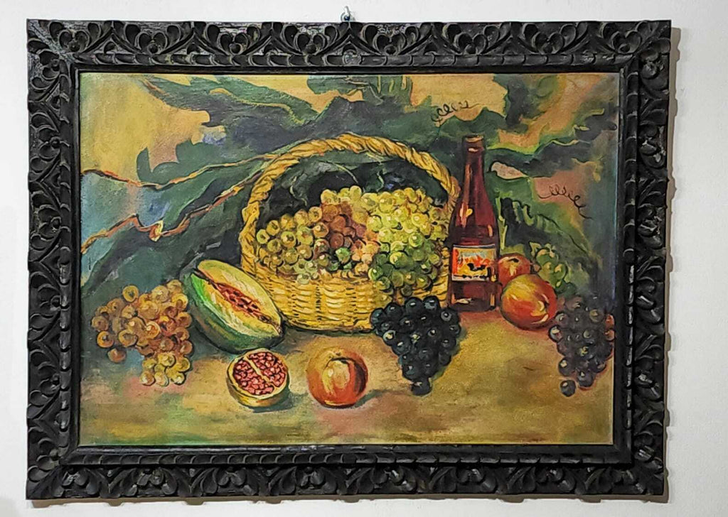 FINE Antique Composition Oil Canvas / Still Life  1960's