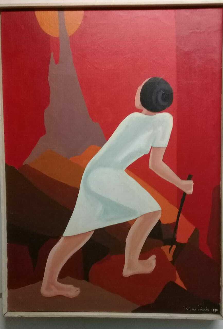 Fine Art by European Surrealist / Contemporary Master : VILMA MIGLIO -OIL CANVAS