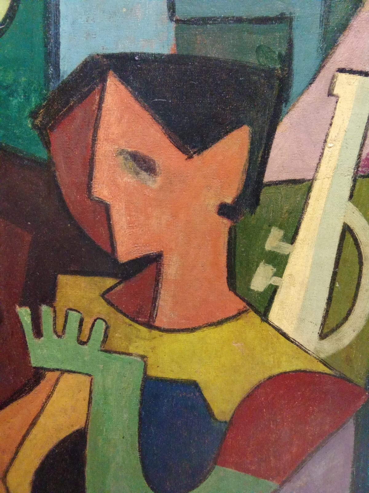 ORIGINAL Cubist Oil Canvas Painting - Signed by SAGASTEGUI 1960s