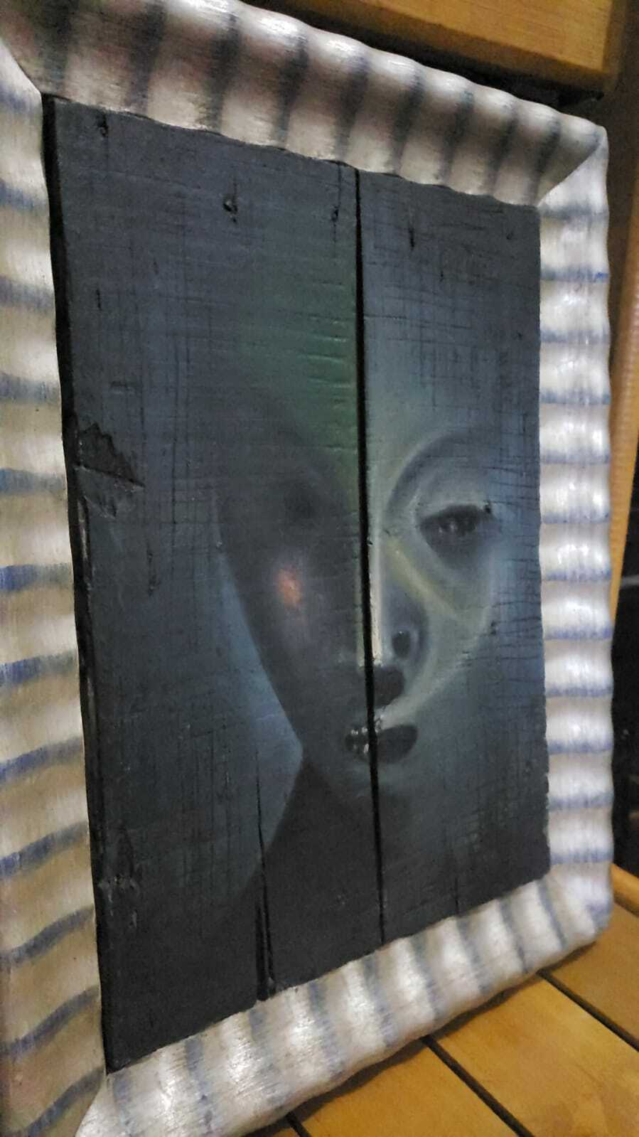 Extraordinary Antique RARE Portrait Painting By Quino - Oil on Wood / Signed