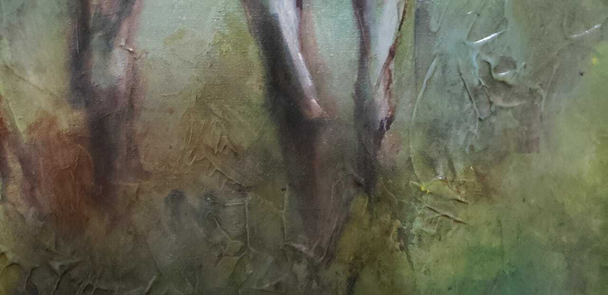 Oil Canvas Painting "Horses" / Spanish  1984 Signed - COA