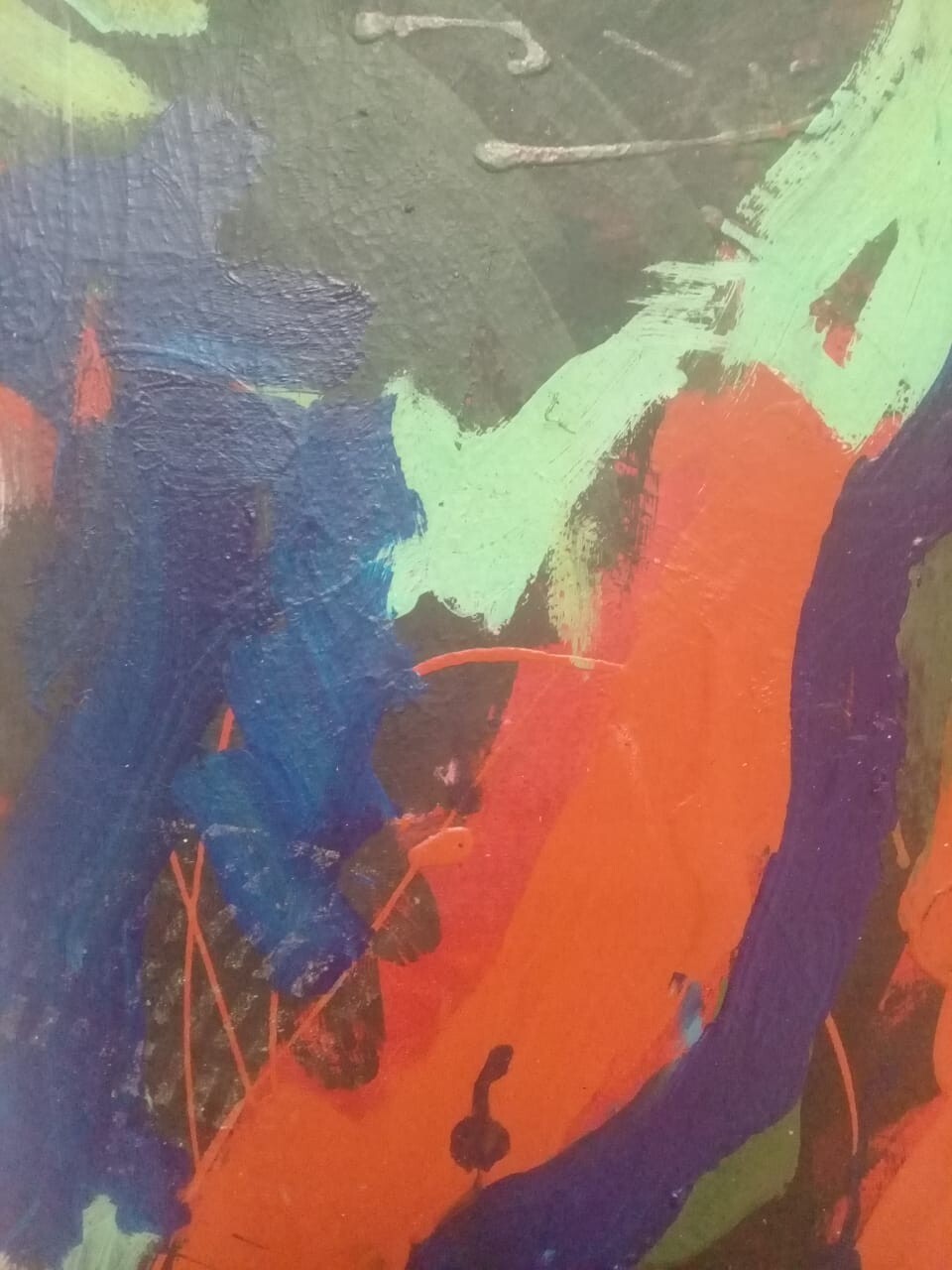 American Contemporary Master Abstract SYD SOLOMON - Oil canvas Painting / Signed