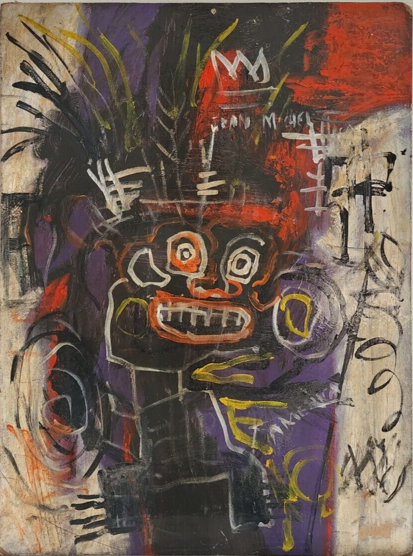 JEAN MICHELLE-BASQUIAT - Oil Canvas Board / Signed / Style of