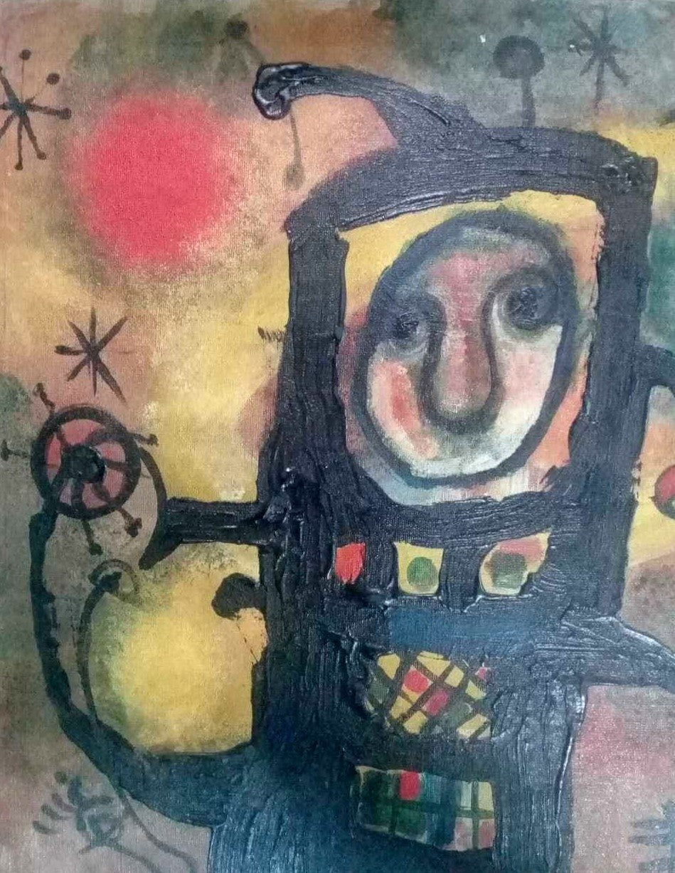 Joan Miró - Oil canvas painting / Style of / Signed / Contemporary Constelation