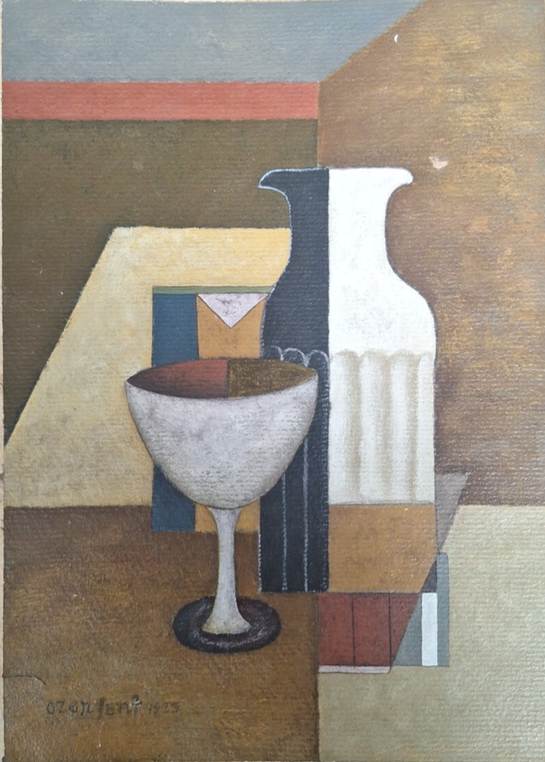 Manner of Amédée Ozenfant - Oil painting on cardboard signed 1923